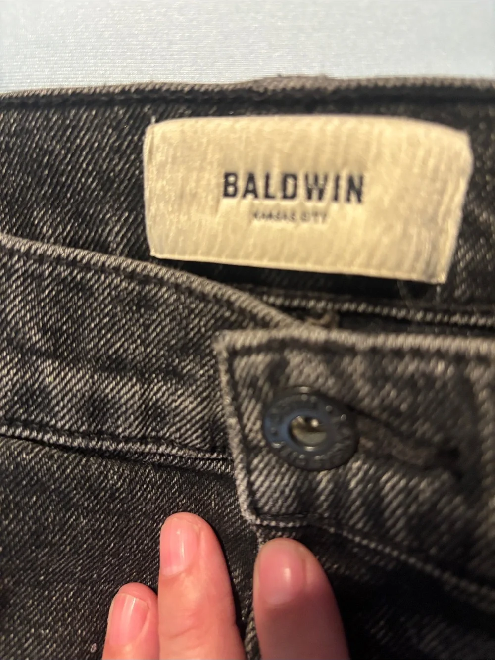 BALDWIN Karlie high rise cropped skinny Jeans with White and Tan Paint Splatter